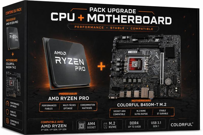 Carte Mere B450 Plus CPU Ryzen 5 Pro 5650G - View 1