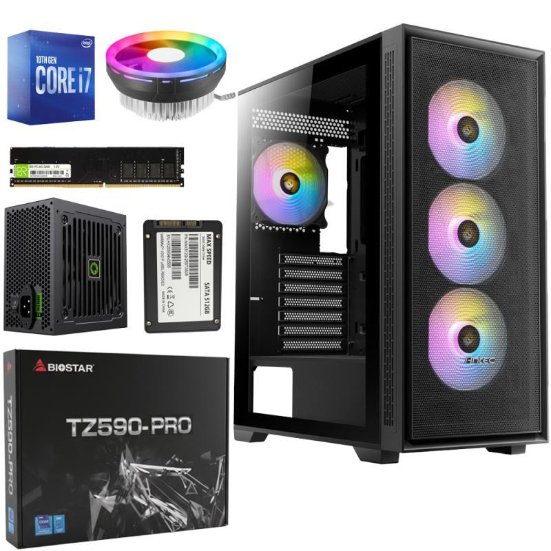 UNITE INTEL I7-10700/CM TZ590-PRO / DDR4 16G 3200 (8x2) / SSD 512G / PSU 500W/ CASE Atnec AX81