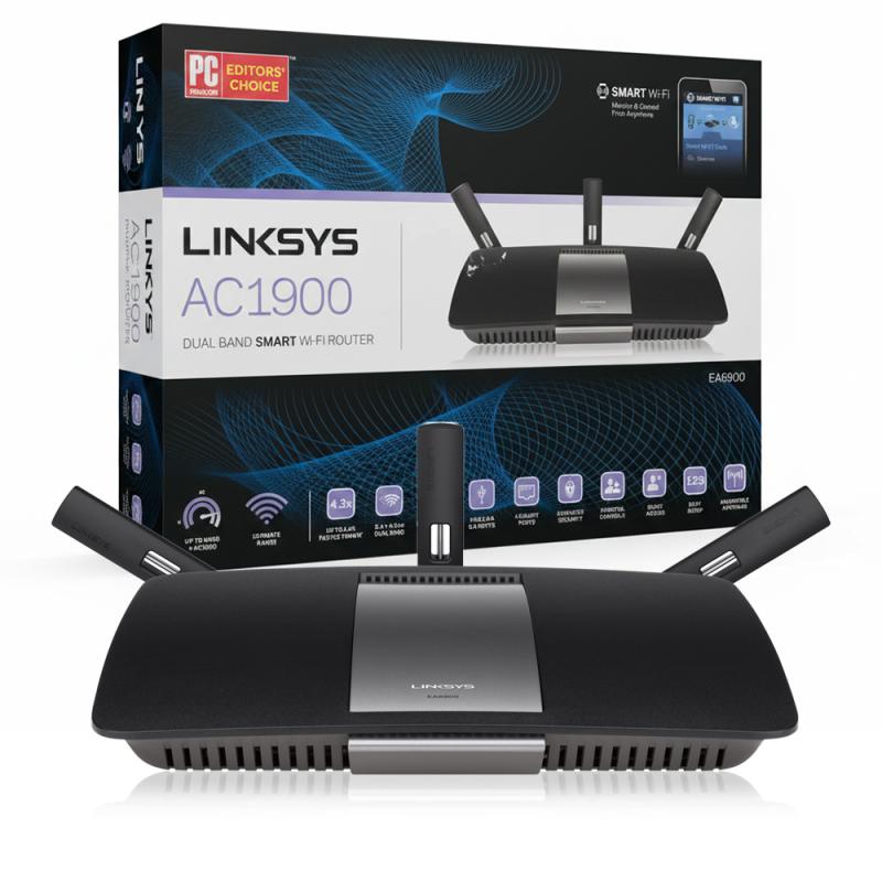 Smart Router Linksys (EA6900) AC1900 Wi-Fi Wireless Dual-Band+ Router with Gigabit & USB 3.0 Ports, Smart Wi-Fi App