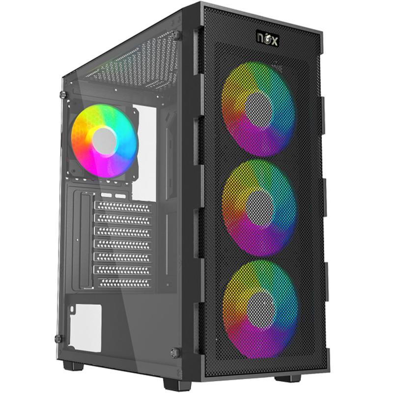Boitier Gamer NOX QUANTUM full Black plus 4Pcs Fans RGB