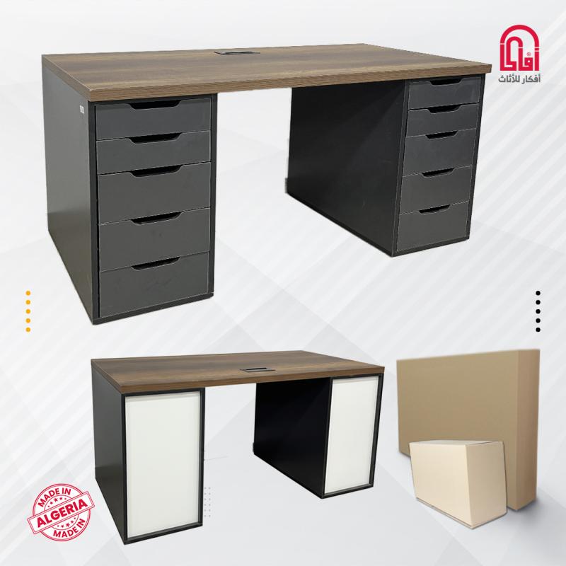 Bureau 10 Tiroirs ALEX MDF (L140-P70-H75) Barouk