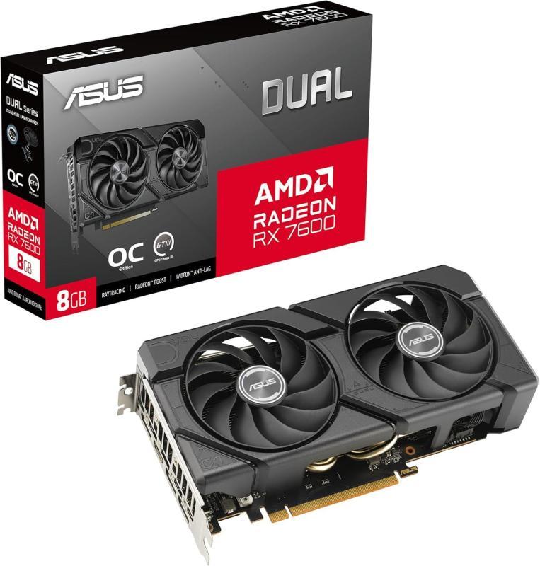 CARTE GRAPHIQUE ASUS Dual Radeon RX 7600 EVO OC Edition 8 Go GDDR6