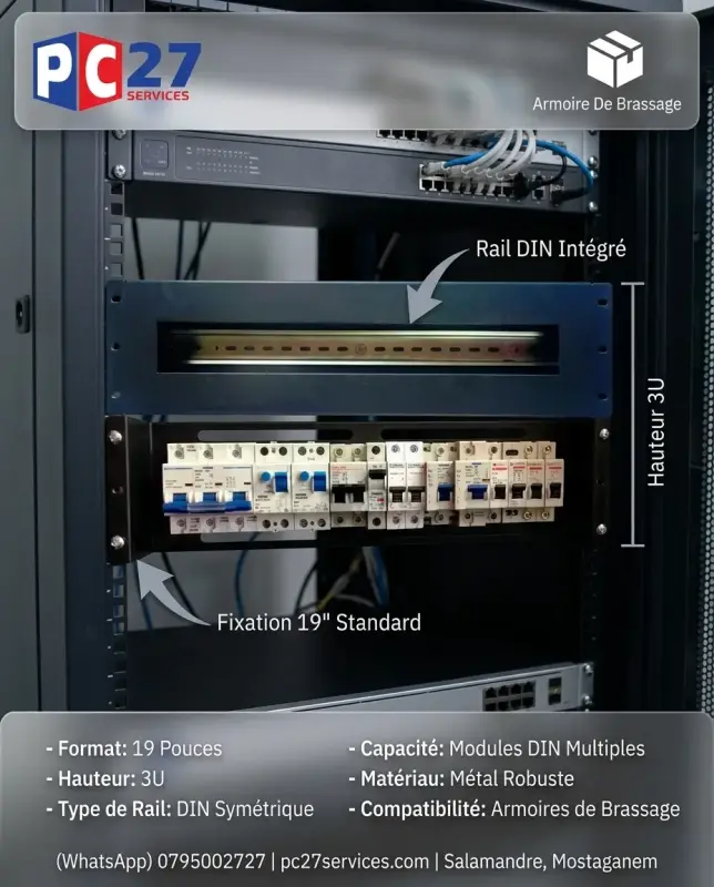 PANNEAU RAIL POUR MODULE DIN 3U RACKABLE 19 "SIGMA "
