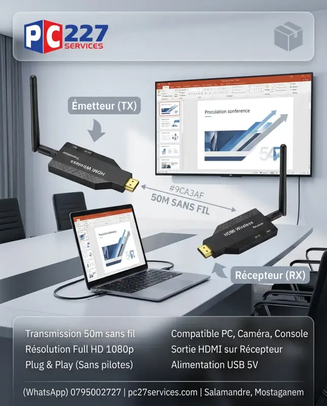 HDMI TRANSMITTER AND RECEIVER - 50M WIRELESS