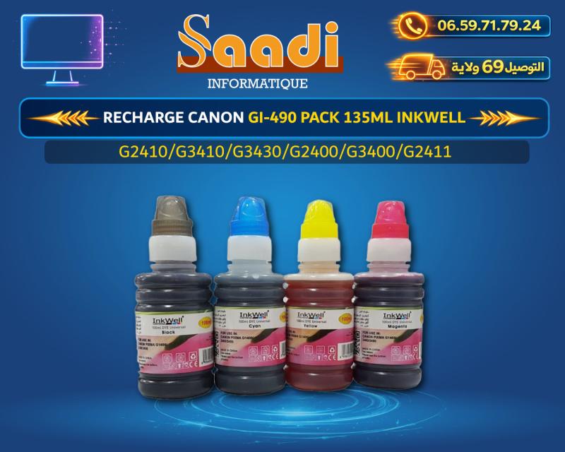 RECHARGE CANON GI-490/G490 PACK 135ML INKWELL