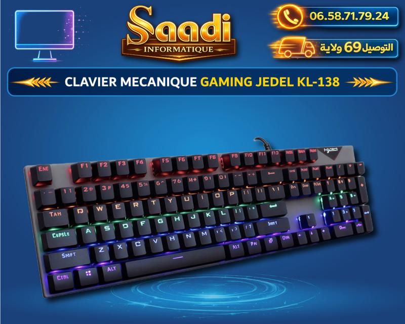 CLAVIER MECANIQUE GAMING RGB JEDEL KL-138