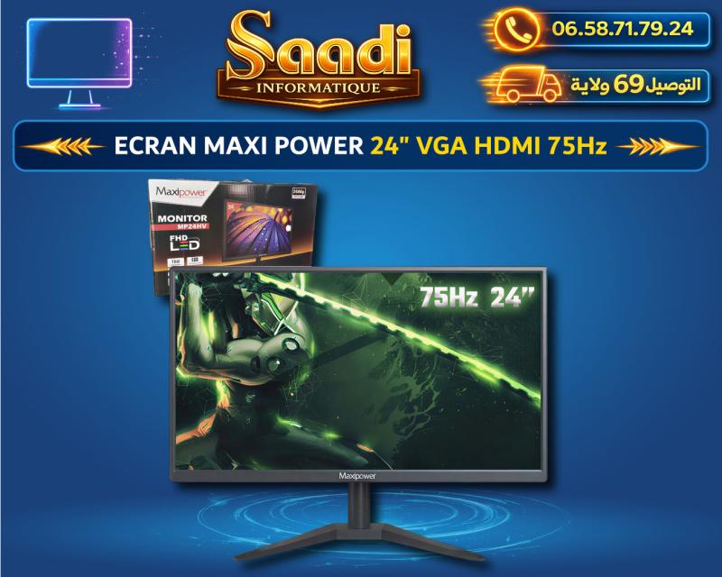 ECRAN MAXIPOWER 24" VGA/HDMI 75Hz