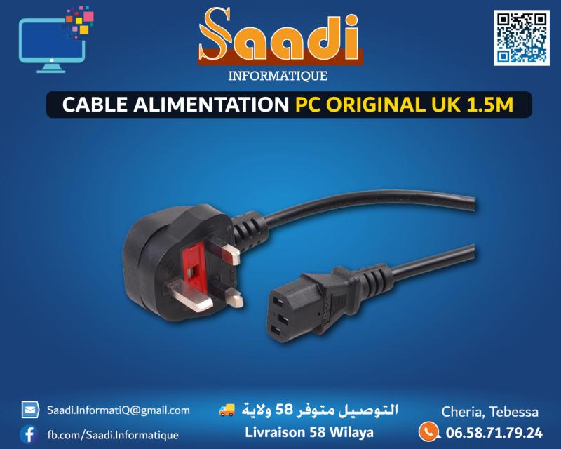 CABLE ALIMENTATION PC ORIGINAL UK 1.5M