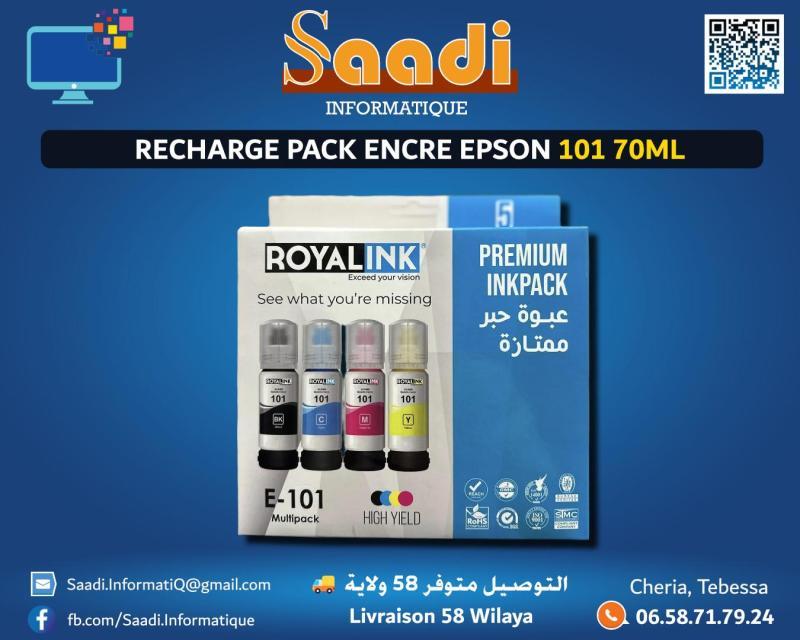 RECHARGE PACK ENCRE EPSON 101 70ML ROYALINK