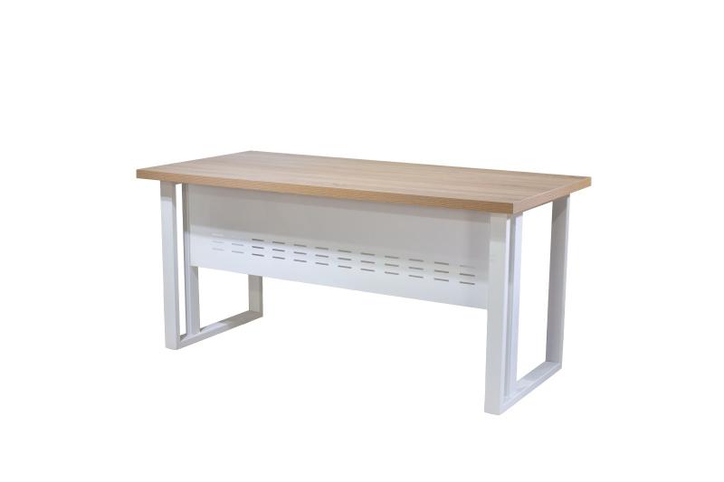 Bureau 120X70 ECO CLAIR FAUSSE EPAISSEUR PIED METALIQUE CARRE
