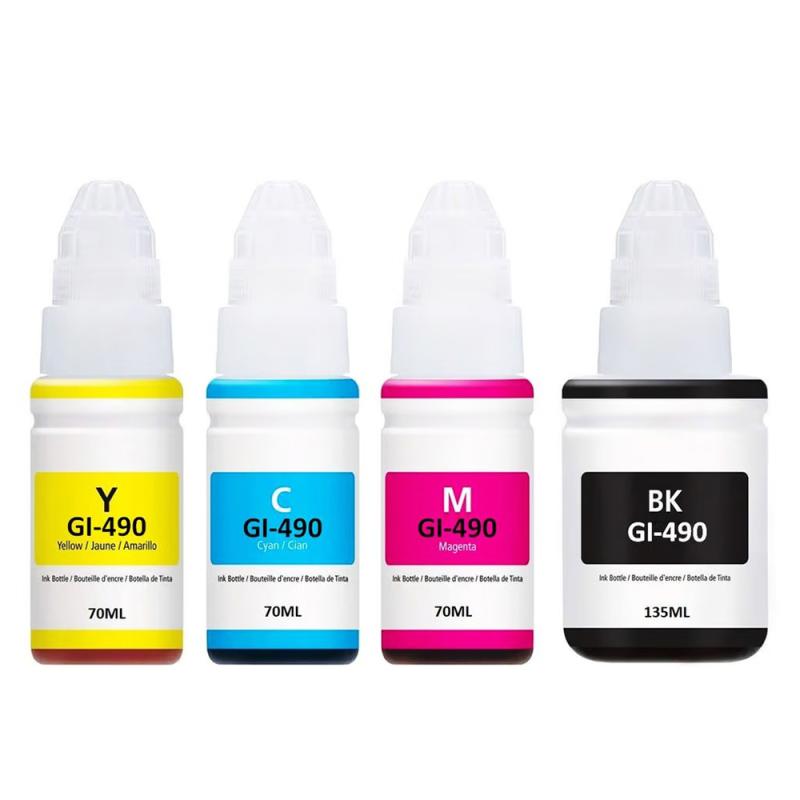 PACK BOUTEILLE ENCRE CANON G 490-70ML 5NOIR/CYAN/MAGENTA/JAUNE)