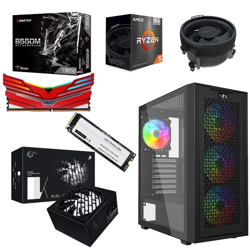 Unite Gamer RYZEN 5 5650G /CM B550M DDR4 /RAM DDR4 8G 3600Mhz/ SSD 256GB NVMe /PSU 550W BLACK/ Case NOX NEXUS BLACK